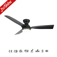 Ventilateur de plafond 1stshine encastré avec pales en ABS, télécommande, qualité commerciale, personnalisable OEM/ODM, moteur DC et éclairage LED