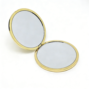 New Round Enamel Mini Flip Makeup Compact Mirror Custom Logo Portable Travel Foldable Cosmetic Mirrors For Women