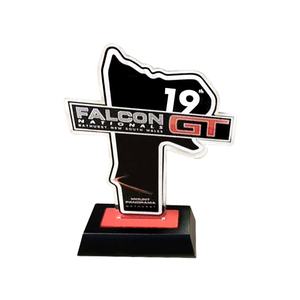 Trophée en acrylique Elor Map Designs, forme découpée par machine CNC, bords polis lisses, personnalisé - Product Image 1