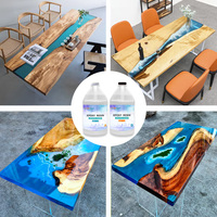 Prix compétitif Table de bureau transparente à cristaux liquides en résine époxy pour le travail du bois Art river