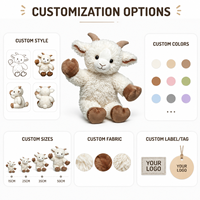 Peluche Mouton Blanc Personnalisée en Coton PP Ultra Doux, Broderie Anniversaire, Anti-Stress – Vente Directe Usine OEM/ODM