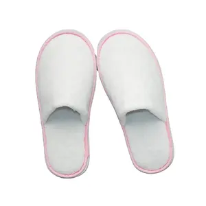Hotel Slippers Wholesale Indoor Disposable Velour Slippers Custom Cheap Guest Spa