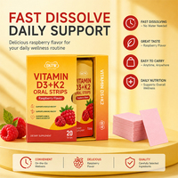 OKTW Vitamine D3 + K2 en Bandes Orales Saveur Framboise – Soutient la Santé Musculaire, Osseuse et Immunitaire – Complément Nutritionnel Personnalisé OEM ODM