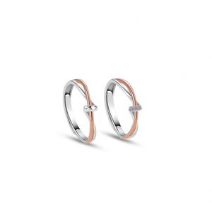 Nuevo Anillo de Boda con Nudo de Amor, Exquisito y Moderno, Anillo de Diamantes Ajustable con Corazón de Color de Lujo, Regalo de Compromiso para Parejas - Product Image 5