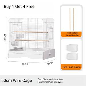 Usmilepet กรงนก PP และเหล็กกรงนกนกแก้วบ้านนิเวศวิลล่าสุดหรูกรงพิเศษสำหรับอาบแดด - Product Image 3