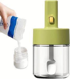 Juego de Frascos de Vidrio para Especias Japoneses al por Mayor, Botellas para Condimentos de Cocina con Cuchara Retráctil - Product Image 1