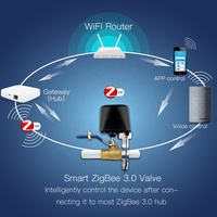SLS Tuya Zigbee contrôleur de vanne d'eau intelligent adaptateur ue/US commande vocale à distance fonctionne avec Alexa pour les médias gazeux et liquides