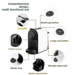 Cafetera Italiana de Cápsulas Chulikes, Espresso, Totalmente Automática, para Hogar u Oficina, Pequeña, con Molinillo Integrado, de Plástico, para Más de 15 Tazas - Product Image 2