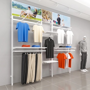 Estantes de Exhibición para Tiendas de <span class=keywords><strong>Ropa</strong></span> Masculina, Perchero Metálico para <span class=keywords><strong>Ropa</strong></span>, Unidades de Estanterías Ajustables para <span class=keywords><strong>Ropa</strong></span> Casual y Deportiva - Product Image 3