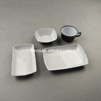 Nouvelles collections de vaisselle en plastique personnalisées, assiettes, bols à salade, tasses à café pour hôtels, restaurants et traiteurs