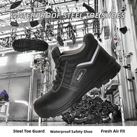 Nouvelles Chaussures de Sécurité en Microfibre Imperméables à Embout d'Acier, Bottes de Sécurité Confortables et Souples, Anti-Écrasement, Antistatiques, pour Usine