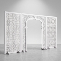 Arche de mariage 3D stéréoscopique blanche de luxe en acrylique PVC pour événements et banquets décoratifs