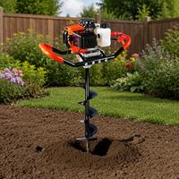 Machine de forage au sol à essence portable haute puissance, de qualité industrielle, pour une seule personne, pour le battage de pieux et les tarières de forage.