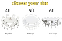 Tables pliantes en plastique robustes, imperméables, empilables, portables, pour l'extérieur, 60 pouces, pour les écoles, les hôtels, les salles de réception, les mariages