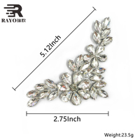 Applique en strass brillant Rayo, motif floral, pour accessoires de tête, robes de danse et robes de soirée