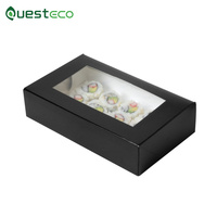 Boîte à sushi en papier écologique jetable avec fenêtre transparente Boîtes à sushi, fruits, chocolat, biscuits Boîtes à dessert Emballage pour traiteur