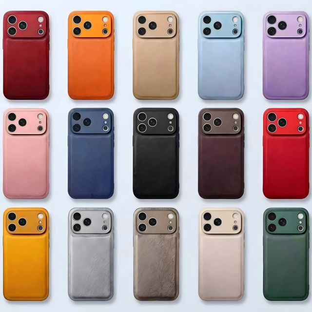 Colorful Litchi Artificial PU Leather Case for iPhone 17 Pro Max TPU Phone Case Back Cover for iPhone 15 12 13 14 16 Pro Max 17E