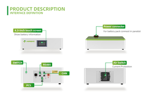 Batería Solar Apilable de Alto Voltaje 51.2V 100Ah 20kWh 30kWh 40kWh, Batería de Iones de Litio de 48V para Sistema BEES Doméstico - Product Image 3