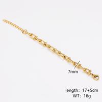Bracelet en acier inoxydable fait à la main de luxe vintage pour femmes Chunky Golden Waterproof Anti-Ternir Trendy Gold Plated for Parties
