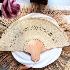 Abanico de Paja Tejido a Mano Personalizable para Souvenirs Elegantes de Fiesta y Boda, Recuerdos para Invitados y Novedades Únicas para Damas de Honor - Product Image 4
