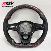 Volant en cuir et fibre de carbone forgée pour Volkswagen Golf 8 GTI R Mk6 Mk7 Mk8 Gtr GTD GTS GTE T-roc Polo B6 B7 B8