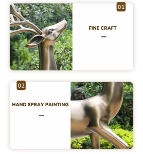 <span class=keywords><strong>Parc</strong></span> <span class=keywords><strong>zoologique</strong></span> simulation cuivre cerf sika décoration extérieure sculpture en fibre de verre paysage décoration zoo cerf sika sculpture - Product Image 6
