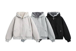 Blouson matelassé à capuche zippé <span class=keywords><strong>Condor</strong></span> Eagle Hiver 2026 en nylon/coton, coupe classique, vêtement de travail, uni, brodé, épaissi, unisexe - Product Image 4