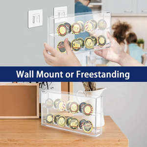 מותאם אישית ברורה קיר אקריליק רכוב תצוגת תג מטבע עבור אספנות - Product Image 3