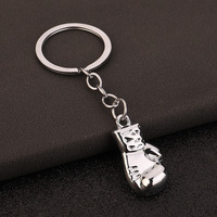 Porte-clés pendentif mini gant de boxe 3D en métal pour homme, cadeau pour boxeur, souvenirs sportifs, breloque de porte-clés, vente en gros