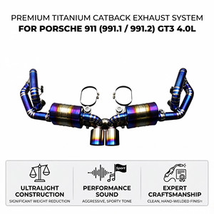 Sistema de Escape Catback con Válvulas Vortex Blue Burnt Titanium para Porsche 911 991 991.1 991.2 GT3 4.0L, Kit de Ajuste Directo - Product Image 1