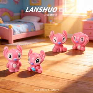 Figurine Lanshuo Pink Stitch en résine, forme animale, décoration d'intérieur, ornement de bureau - Product Image 1