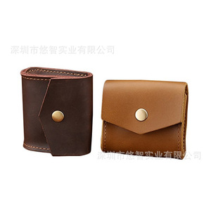 Exquisite mini genuine leather earphone <b>case</b>, cable management bag, earphone storage bag, creative <b>coin</b> organizer. - Product Image 4
