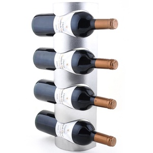 ชั้นวางไวน์ติดผนังสแตนเลส ชั้นวางไวน์สแตนเลส 4 ขวด ลดราคา - Product Image 1