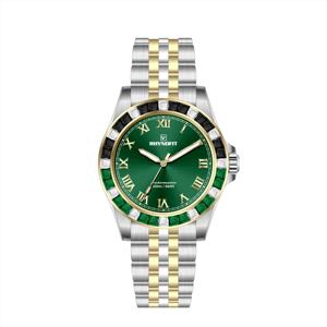 Bracelet en acier inoxydable 316L bicolore, boîtier NH35, cristal saphir, diamant arrière pour montre de plongée modifiée personnalisée avec diamants - Product Image 1