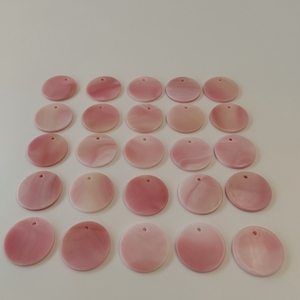 Nhà máy trực tiếp Handmade màu hồng nữ hoàng vỏ ốc xà cừ hình tròn lát tấm khoảng trống Inlay đồ trang sức thủ công trang trí 25*2 mét - Product Image 3