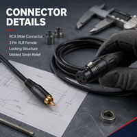 Cable RCA a XLR, Cable de Audio RCA Macho a XLR Hembra de 3 Pines para Mezcladora, Amplificador, Altavoz, Equipo de Grabación, OEM, ODM