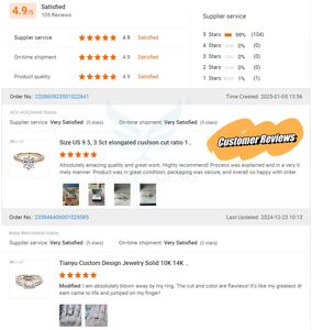 Gemme di Tianyu 1.7ct F VS Round brillante taglio laboratorio diamanti ritorti anello 6 punte 14k 18k oro giallo anello di fidanzamento per le donne - Product Image 6