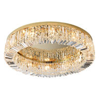 Lustre moderne de luxe en cristal K9 avec cadre en acier inoxydable doré, design nouveau, décoration intérieure, lampe de plafond pour chambre à coucher, salon