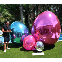 Personnaliser coloré grand brillant publicitaire géant Pvc boule de Noël réfléchissant de haute qualité oeuf de pâques gonflable miroir oeuf boule