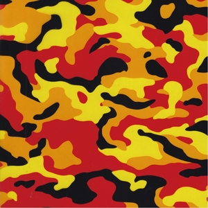 Pellicola per Hydro Dipping Camo Rosso Giallo Vibrante, Resistente allo Sbiadimento, Alta Definizione per Manici di Coltelli e Carrozzerie di Moto da Cross, Qualità Costante - Product Image 2