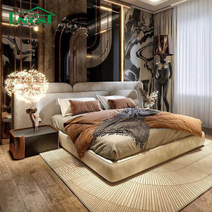 Juego de Dormitorio Principal para Villa de Lujo, Diseño Italiano Moderno, Cama King Size Tapizada en Tela, para Proyectos de Villas de Alta Gama - Product Image 2