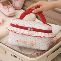 DICHOS Trousse de Maquillage Souple Grande Capacité en Forme de Feuille de Lotus pour Femme, Pochette Cosmétique de Voyage pour Organiser