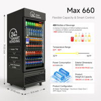 Haha Vending Automatische Slimme Koelkast Vendingautomaat Eten en Drinken Fruit Slimme AI Vendingautomaat Met Kaartlezer 660 MAX