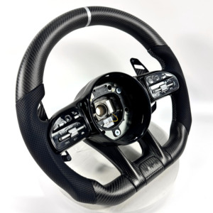 Volante de Fibra de Carbono para <span class=keywords><strong>Mercedes</strong></span> Benz AMG, Compatible con los Modelos W117, W176, W177, W203, W204, W205, W211, W212, W213, W218, C43, C63, C200, C300 - Product Image 3
