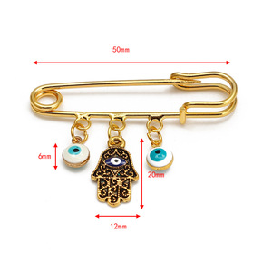 Populaire Blue Eye Baby Pin Broche Protection Sécurité Mentale Palm Hand Evil Eye Collier Pin Pour Les Femmes - Product Image 6