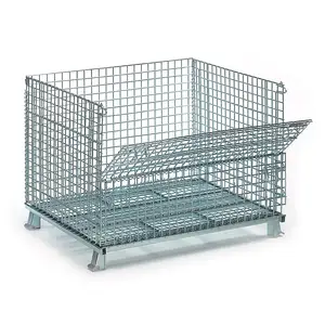 Heavy Duty Industry Foldable Collapsible Bulk Storage Wire Mesh Container