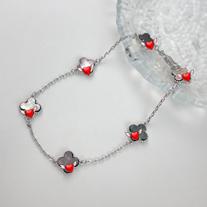 Pulsera <span class=keywords><strong>de</strong></span> Plata <span class=keywords><strong>de</strong></span> Ley 925 con Trébol <span class=keywords><strong>de</strong></span> Cuatro <span class=keywords><strong>Hojas</strong></span> Chapado en Oro <span class=keywords><strong>de</strong></span> 18K, Diseño Original <span class=keywords><strong>de</strong></span> la <span class=keywords><strong>Suerte</strong></span>, Se Puede Solicitar el Catálogo <span class=keywords><strong>de</strong></span> Van Cleef - Product Image 4
