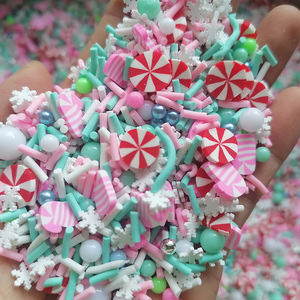 1kg DIY Craft Slime sprinkles trắng bông tuyết màu hồng giáng sinh mía mix Kẹo Bạc Hà Hạt trộn Polymer đất sét sprinkles lát - Product Image 4