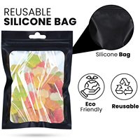 Bolsas de Mylar Resellables, Transparentes con Ventana Frontal, Negras Mate, a Prueba de Olores, para Almacenamiento de Alimentos