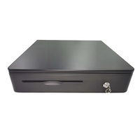 Tiroir-caisse HONGWEN HW-405R en métal noir 405, système POS RJ11, 5 compartiments billets, 8 compartiments pièces, serrure à 3 positions, 4 fonctions, 12V/24V
